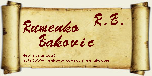 Rumenko Baković vizit kartica